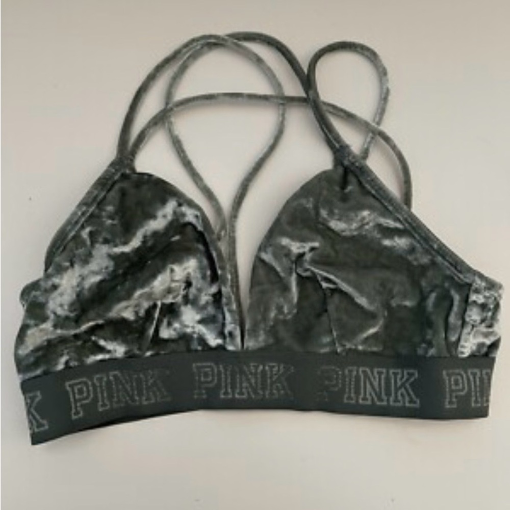 PINK Victoria's Secret Velvet Bralette in Sage XS NWOT